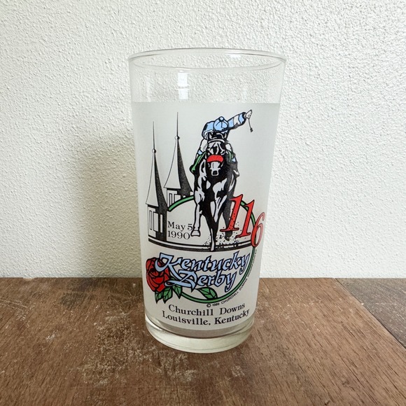 1990 Kentucky Derby Churchill Downs 128th Race Collectible Mint Julep Glass - Picture 1 of 6
